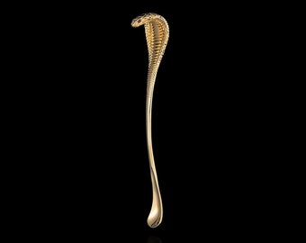 Gold Vermeil Cobra Coffee Spoon•reptile decor•snake barware.