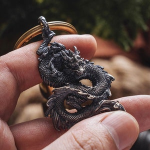 Oxidized Silver Dragon Pendant reptile Jewelrymythology - Etsy