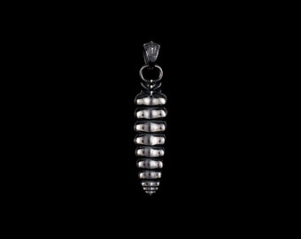 Silver Rattlesnake Tail Pendant. Reptile Jewelry. Snake Jewelry. Fidget Jewelry. Articulated Rattlesnake Pendant