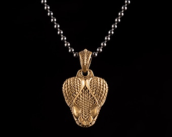 Brass Rattlesnake Head Clip Pendant. Gift For Him. Reptile Gift. Snake Lover’s Jewelry. Viper gift.