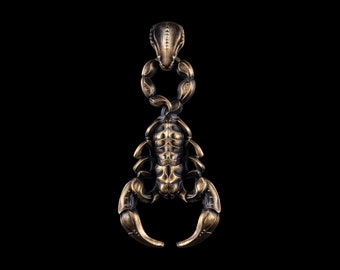 Brass Scorpion Necklace. Brass Jewelry. Metal Animal Pendant. Scorpion necklace. Scorpion Necklace. Coppertist.wu.
