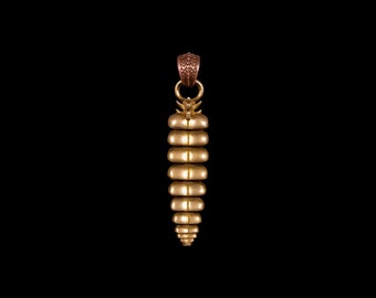 Brass Rattlesnake Tail Pendant. Reptile jewelry. Snake Jewelry. Fidget Jewelry. Articulated Rattlesnake Pendant.