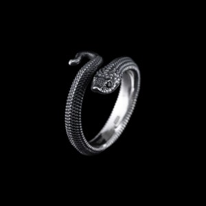 Hognose Snake Ring In Silver With Gemstone Eyes. Snake Ring. Animal Lover Gift. Gift For Her. Silver ring. Handmade Gift.