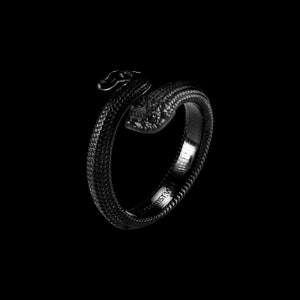 Hognose Snake Ring In Matte Black With Gemstone Eyes. Snake Ring. Animal Lover Gift. Gift For Her. Silver ring. Gothic Ring.