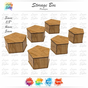 Pentagon Lid Box Laser Cut File – Wooden Gift Box, 6 Sizes