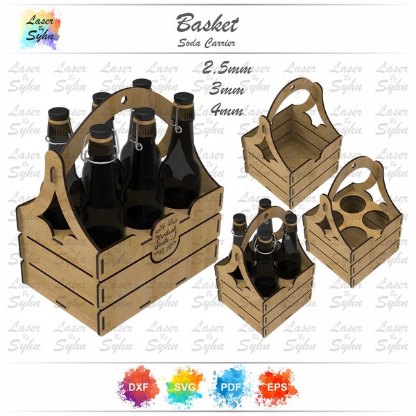 Laser Cut 60mm Diameter Bottle Carrier SVG, Bottle Holder Box SVG, Bottle Stacking Box SVG, Bottle Carrying Box, Bottle Protection Box