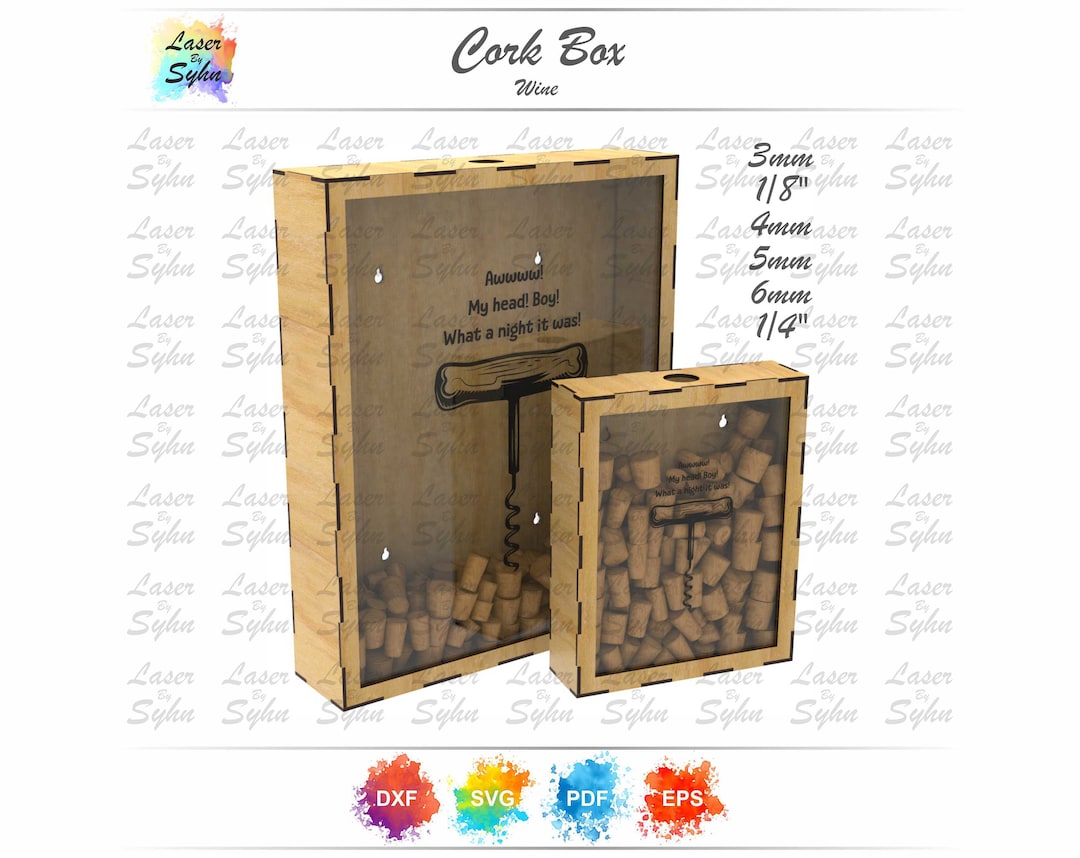 Wine Cork Holder Laser Cut File – Cork Box, 2 Sizes - Etsy