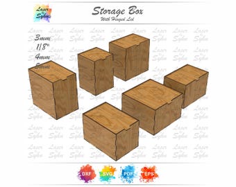 Flip Up Lid Box Laser Cut File – Presentation Box, 6 Sizes