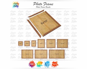 Laser Cut Photo Frames SVG, Photo Frame Bundle Laser Cutting File, Photo Frame Bundle Glowforge Cut File