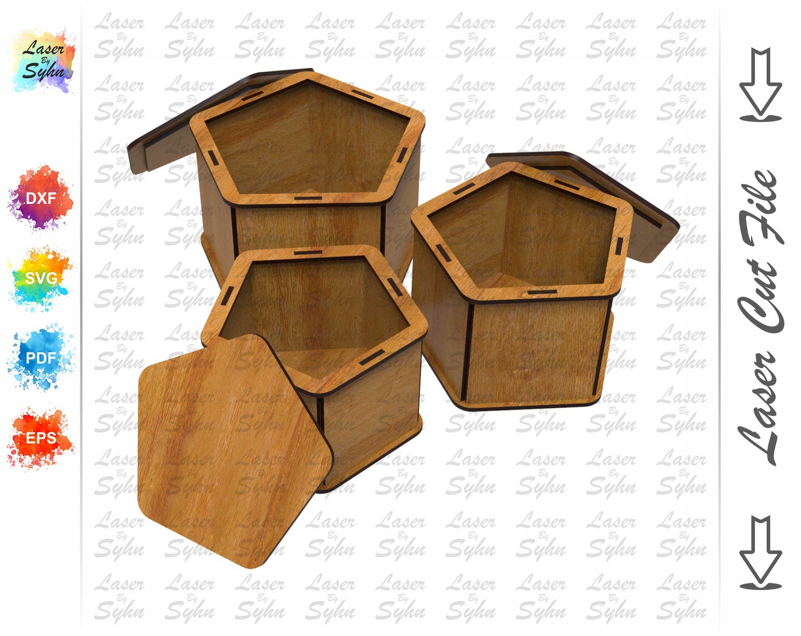 Laser Cut Wooden Box SVG, Laser Cutting File SVG , Birthday Gift Box