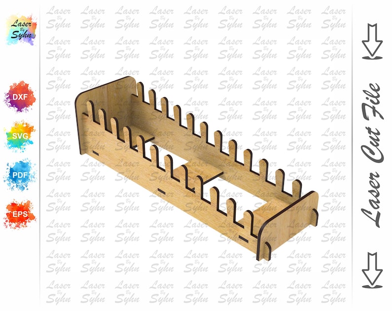 Card Display Stand Laser Cut File – Multi Slot Organizer, 2 Size Options image 5