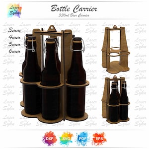Laser Cut 60mm Diameter Stylish Looking Bottle Stacking Box SVG, Bottle Carrier SVG, Bottle Transport Box, Bottle Holder SVG