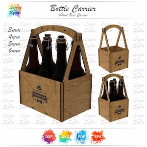 Découpe laser 70 mm de diamètre boîte de transport de bouteilles SVG, porte-bouteilles SVG, boîte d'empilage de bouteilles SVG, boîte de transport de bouteille, boîte de protection de bouteille