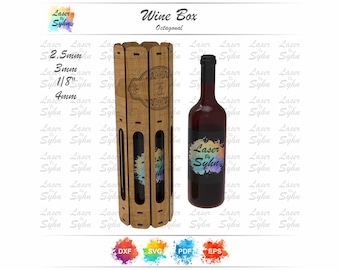 Weinkisten-Laserschnittdatei - Einzelflaschen-Geschenkbox, spezielles Design