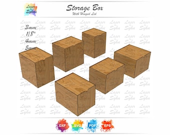 Flip Up Lid Box Laser Cut File – Gift Box, 6 Sizes