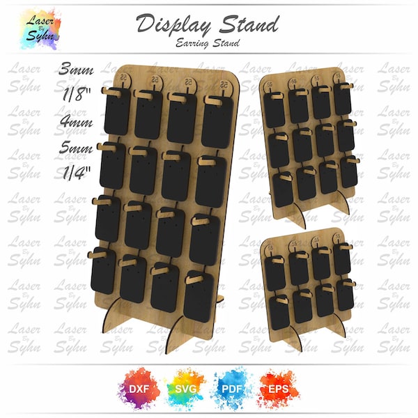 Laser Cut Earring Display Stand SVG, Disassembled Keychain Display Stand DXF, Product Display Stand, Cnc Project File, Laser Cutting File