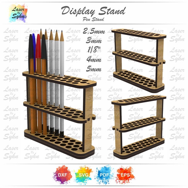 Laser-Schnitt-Stiftständer SVG, Bleistiftständer SVG, Kugelschreiberständer, Laserschnittdatei, Gloweforge-Schnittdatei
