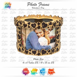 Laser Cut Backlit Photo Frame SVG, Tealight Photo Frame, Special Photo Frame for Your Valentine, Laser Cut Files, Gloweforge File