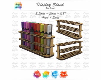 Felt Tip Pen Display Stand Laser Cut File – 28 Slot Marker Organizer