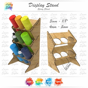 Laser Cut 65mm Diameter Spray Paint Stand SVG, For Cans Longer Than 105mm, Spray Paint Can Holder SVG, Shelf For Workshop, Digital Files
