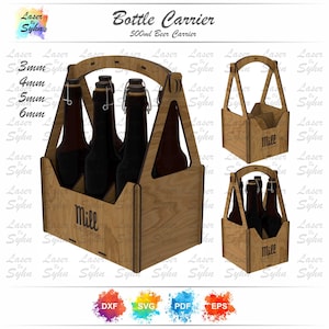 Laserschnitt 70 mm Durchmesser Short Case Flaschenträger Box SVG, Short Case Flaschenhalter SVG, Short Case Flasche Stapelbox SVG, Laser Cut