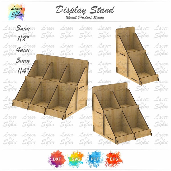 Laser Cut 2 Tiers Retail Product Display Stand SVG, Gift Display Stand, Ornaments Display Stand, Retail Product Display Stand,Laser Cut File