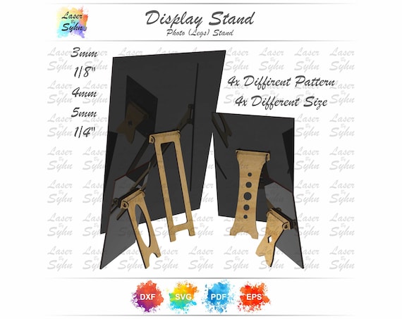 Laser Cut Legs For Photo Frames SVG File, Easel Stand Backs, Photo Frame Stand Backs, Wood Easel Display Stand, Glowforge,Laser Cutting File