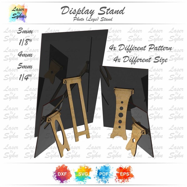 Laser Cut Legs For Photo Frames SVG File, Easel Stand Backs, Photo Frame Stand Backs, Wood Easel Display Stand, Glowforge,Laser Cutting File