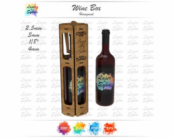 Weinschachtel-Laserschnittdatei - Geschenkschachtel mit einer Flasche, schützendes Design