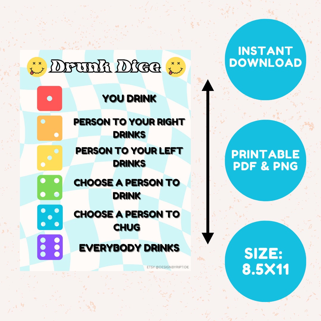 Drunk Dice Drinking Game, Fun Party Games for Adults, Girls Night Out
