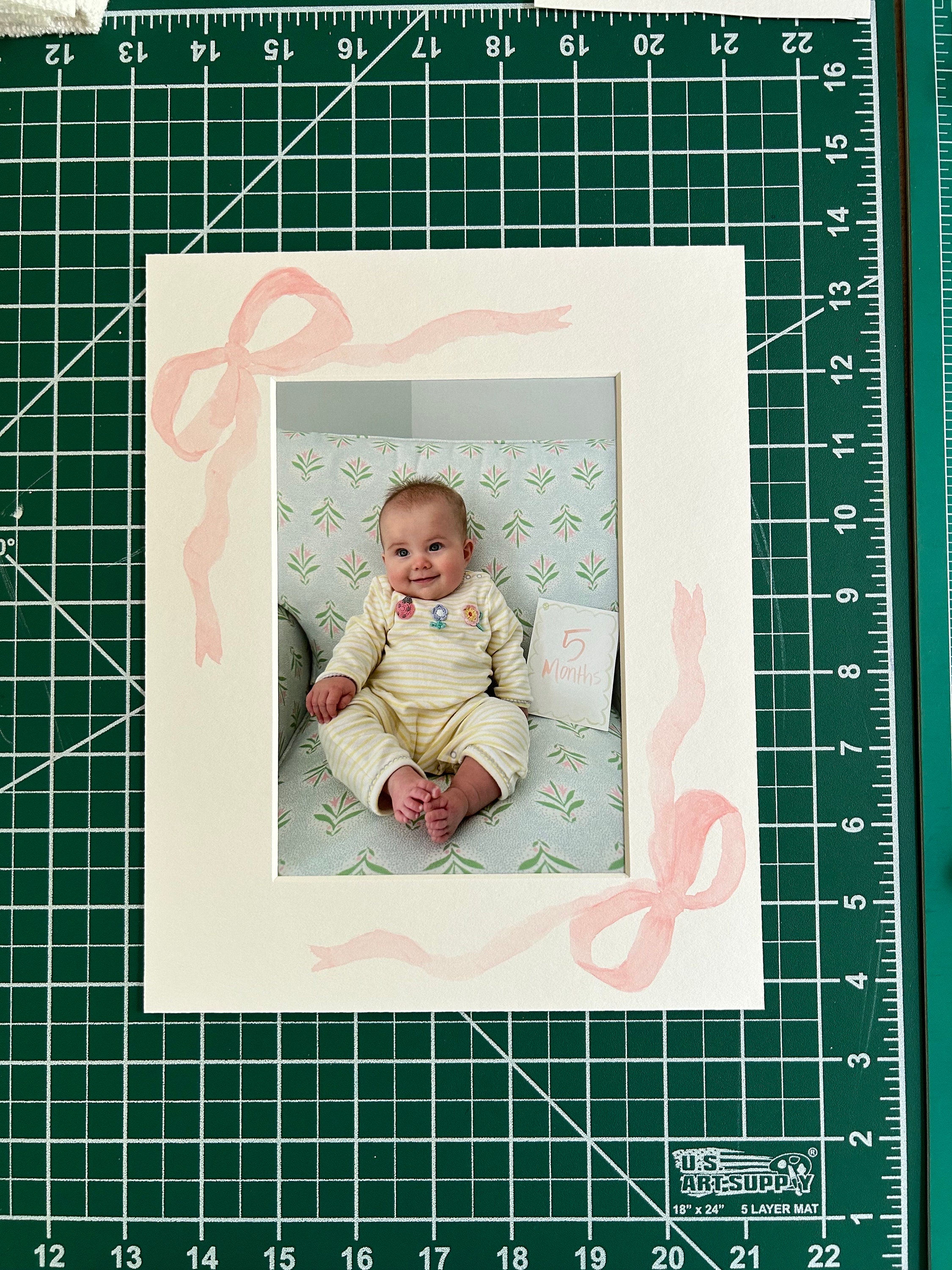 Bow Mat Watercolor Bow Mat- 8x10” With 5