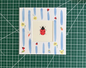 4x4” Mini ladybug- original watercolor painting