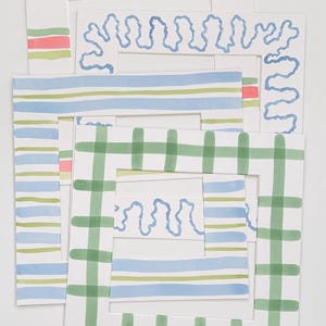 Handpainted mat for 12x12” frame, 8x8” opening- multi options