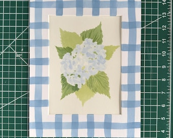 6x8” Blue hydrangea- original watercolor painting