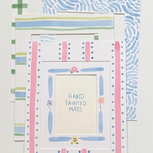 Handpainted mat for 11x14” frame, 8x10” opening- multi options