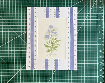 5x7” Purple & white pansies - original watercolor painting