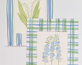 Handpainted mat for 11x14” frame, 7x9” opening- multi options