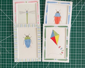 Handpainted mat for 5x7” frame, 4x6” opening- multi options