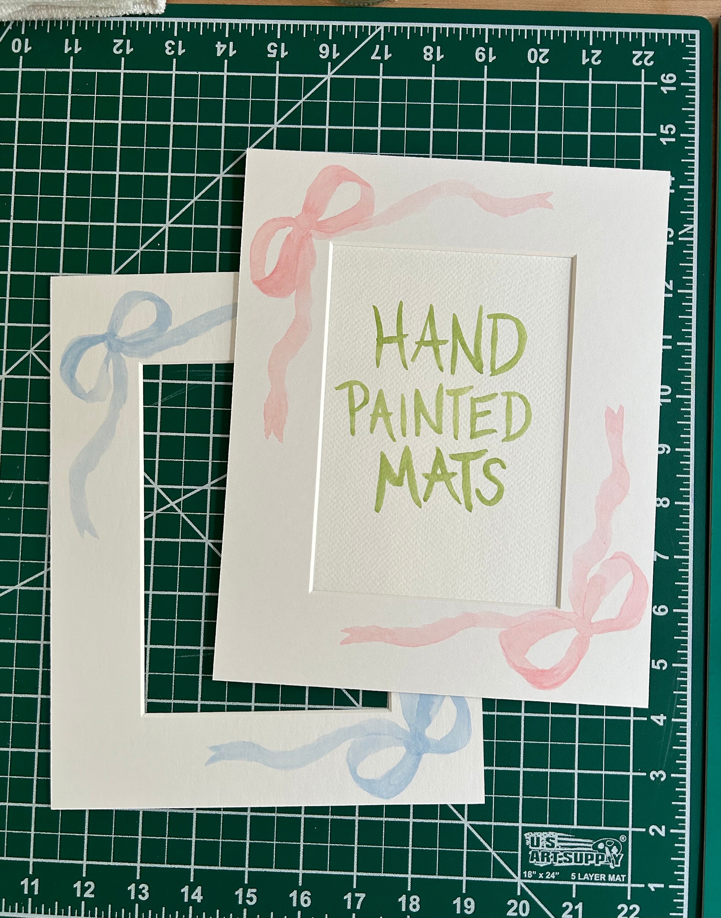 Bow Mat Watercolor Bow Mat- 8x10” With 5