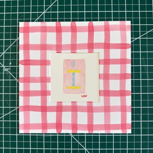 3 Bam - 4x4” watercolor Mahjong tile painting