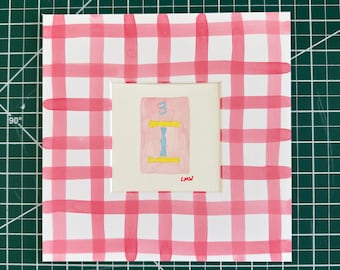 3 Bam - 4x4” watercolor Mahjong tile painting