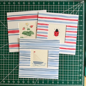Handpainted mat for 8x8” frame, 4x4” opening- multi options