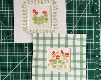 Mat for 8x8” frame, 4x4” opening- hand painted, multi options