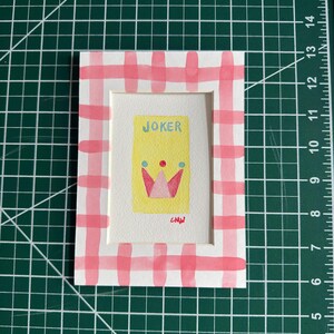 Yellow Joker - 4x6” watercolor Mahjong tile painting