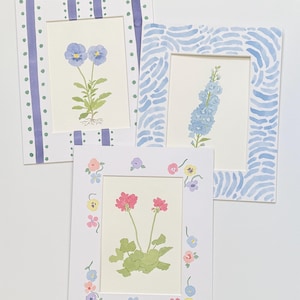 Handpainted mat for 8x10” frame, 5x7” opening- multi options