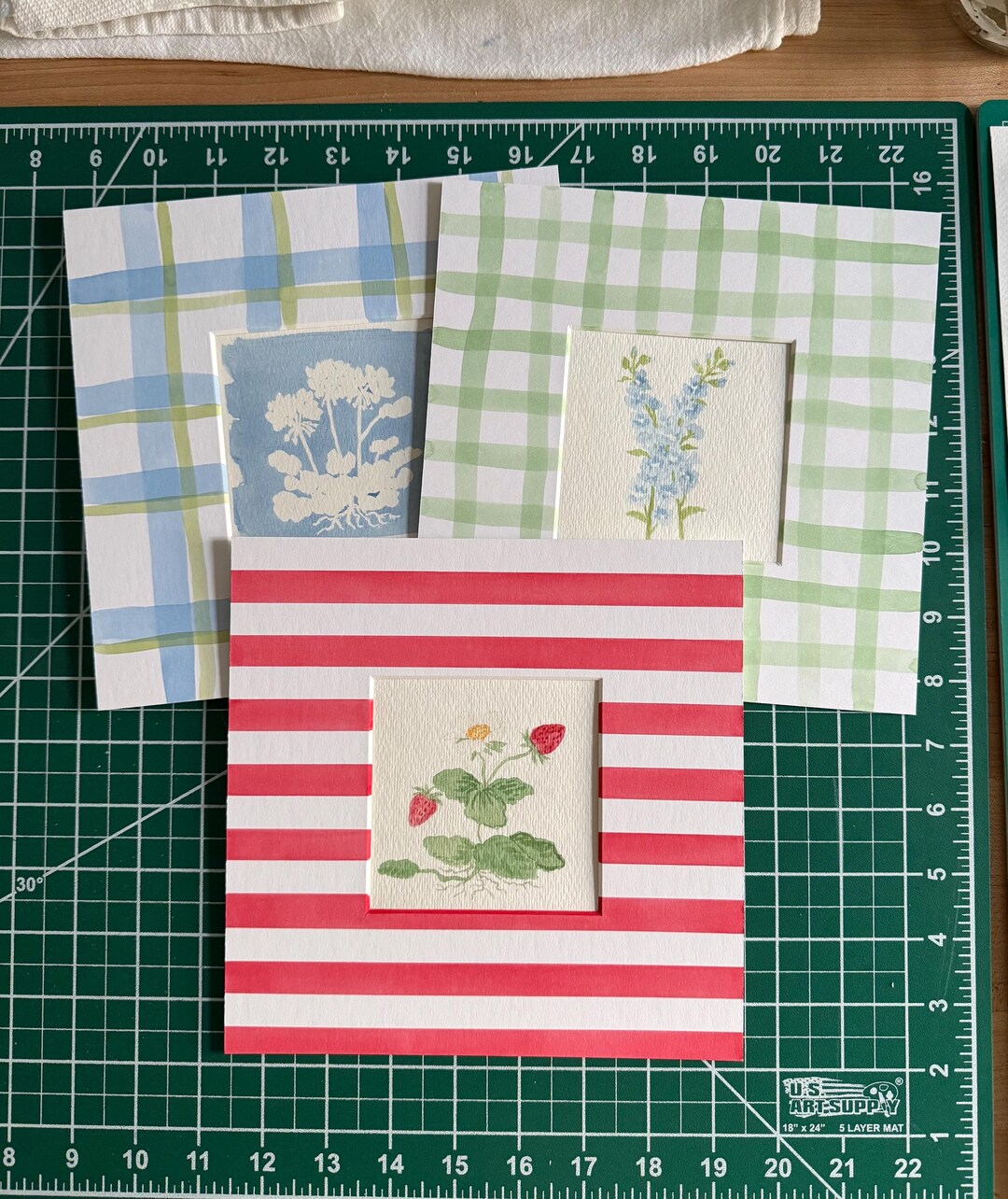 Mat for 8x8 Frame, 4x4 Opening Hand Painted, Multi Options - Etsy