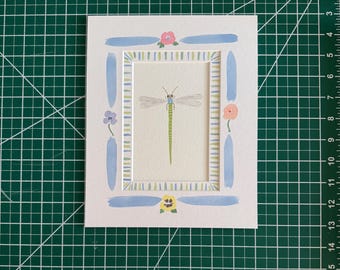 4x6” Dragonfly - original watercolor painting