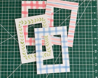 Handpainted mat for 5x7” frame, 3.5x5” opening- multi options