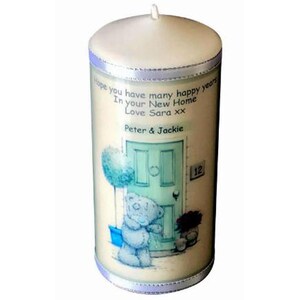 Welcome to your NEW HOME Candle card Personalised Gift