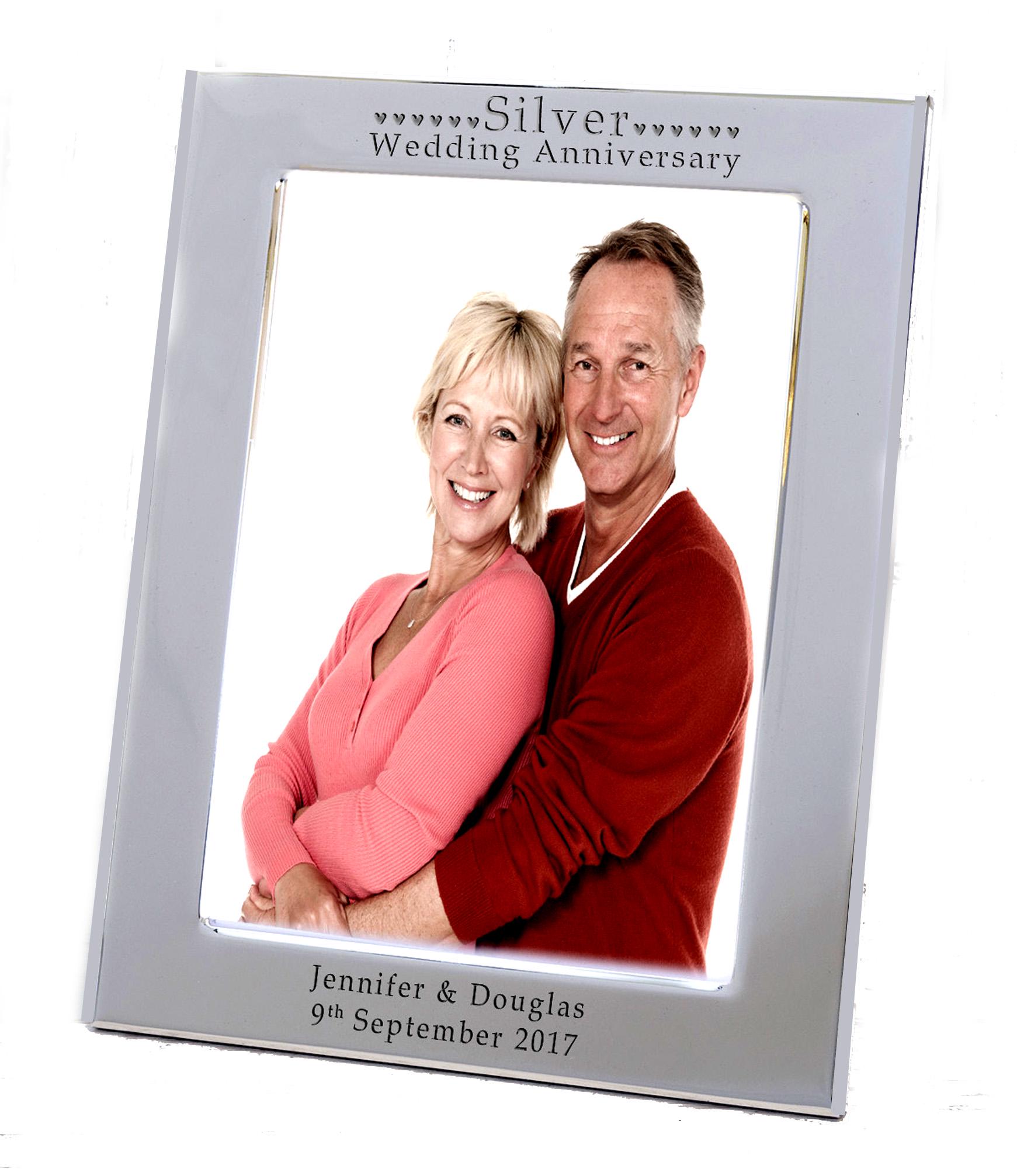 25th Silver Wedding Anniversary Silver Photo Frame Personalised Gift - Etsy